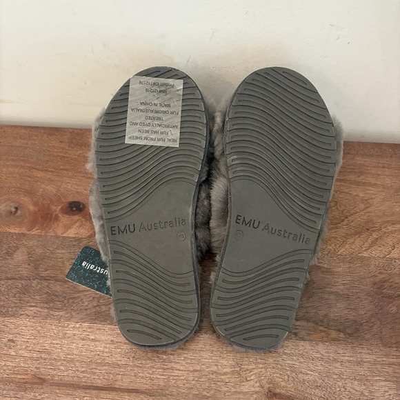 EMU Australia x Free People Mayberry Teddy Cozy Slippers Gray 4 Women 3 Kids NWT - Picture 14 of 15